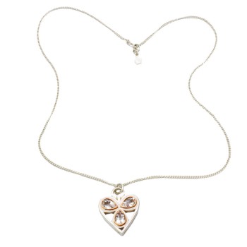 Silver & 9ct gold Clogau Pendant with chain